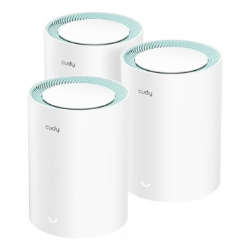 Безжична Wi-Fi система Cudy M1300, 1200Mbps, 2.4GHz (300Mbps)/5GHz (867Mbps), Wireless AC, 1x LAN 100/1000, 1x WAN 100/1000, 2 вътрешни антени, 3 бр. | JAR Computers Cudy M1300 (3-Pack)