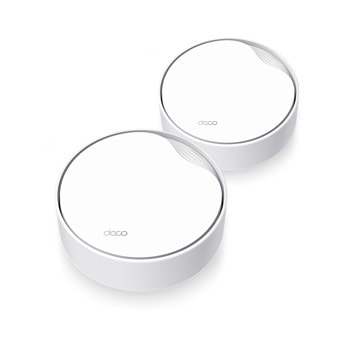 Безжична Wi-fi система TP-Link Deco X50-PoE (2-pack), 3000Mbps, 2.4GHz (574 Mbps), 5GHz (2402 Mbps), Wireless AX, 1x 10/100/1000 LAN/WAN, 1x 10/100/2500 LAN/WAN, 4 вътрешни антени, PoE, 2 устройства | JAR Computers TP-Link Deco X50-PoE(2-pack) AX3000