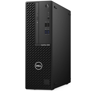 Настолен компютър Dell OptiPlex 3080 SFF (N209O3080SFFAC_WIN-14), четириядрен Comet Lake Intel Core i3-10105 3.7/4.4 GHz, 8GB DDR4, 256GB SSD, 4x USB 3.2 Gen 1, Windows 10 Pro | JAR Computers Dell OptiPlex 3080 SFF N209O3080SFFAC_WIN-14