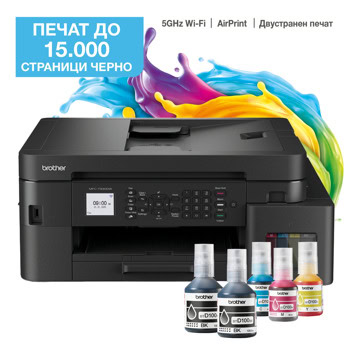 Мултифункционално мастиленоструйно устройство Brother MFC-T930DW, цветен, принтер/копир/скенер/факс, 1200x6000dpi, 17 стр/мин, Wi-Fi, LAN, USB, A4, A5 | JAR Computers Brother MFC-T930DW MFCT930DWYJ1
