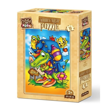 Дървен детски пъзел Art Puzzle Пътят до училище, 16 части | JAR Computers Дървен детски пъзел Пътят до училище 16 части