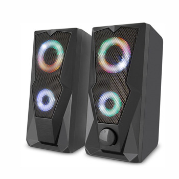 Тонколони Yenkee YSP 2003RGB, 2.0, 6W RMS (3W + 3W), USB, 3.5mm жак, черни, RGB подсветка | JAR Computers Тонколони Yenkee YSP 2003RGB