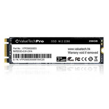 Памет SSD 256GB ValueTech Pro (Refurbished), SATA 6GB/s, M.2 (2280), скорост на четене до 461MB/s, скорост на запис до 397MB/s, bulk | JAR Computers ValueTech Pro 256GB M.2 SATA VTP256GSSD3