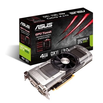 Видео карта GF GTX 690, 4GB Asus GTX690-4GD5, PCI-E 3.0, DDR5, 512bit, 2xDVI, miniDisplayPort | JAR Computers ASUS GF GTX690 DDR5 4GB PCI E 3.0 512bit  HDMI DVI