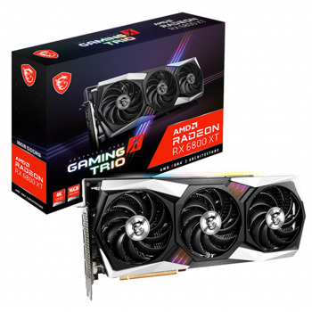 Видео карта AMD Radeon RX 6800 XT, 16GB, MSI GAMING X TRIO, PCI-E 4.0, GDDR6, 256-bit, DisplayPort, HDMI | JAR Computers MSI Radeon RX 6800XT GAMING X TRIO 16G