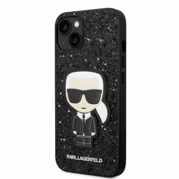 Glitter Flakes Ikonik за iPhone 14 черен