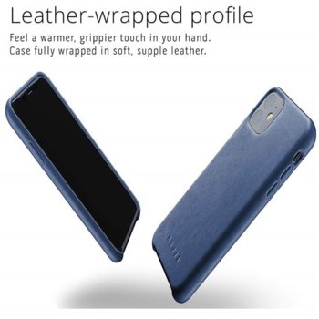 Mujjo Full Leather iPhone 11 blue MUJJO-CL-005-BL