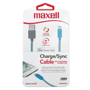 Maxell Lightning 1.2m blue cable