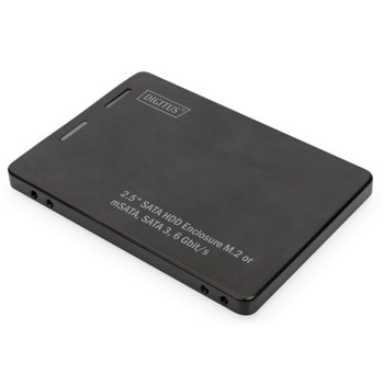 Кутия 2.5" (6.35 cm) Assmann DA-71118, за SSD, mSATA, SATA III, черна | JAR Computers Assmann DA-71118