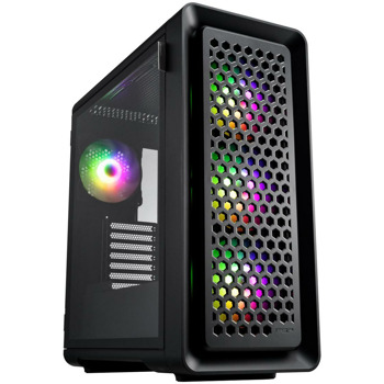 Кутия Fortron CUT593, ATX/mATX/Mini-ITX, 2x USB 3.0, 4x ARGB вентилатора, с прозорец, черна, без захранване | JAR Computers FSP CUT593 Black POC0000204