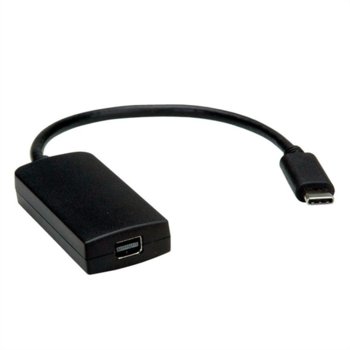 Адаптер Roline 12.99.3226, от USB Type C(м) към Mini DisplayPort(ж), черен | JAR Computers USB3.1 C to Mini DP Adapter M/F Roline 12.99.3226