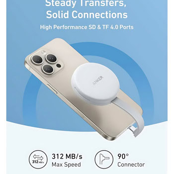 Anker MagGo USB-C Card Reader White