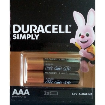 Батерии алкални Duracell LR03/MN2400, ААА, 1.5 V, 2 бр. в опаковка image