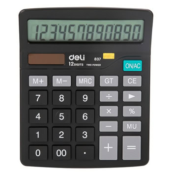 Калкулатор Deli Easy E837, 12 разряден дисплей, настолен, Memory, MU rate, GT, %, бутон за бърза корекция, черен | JAR Computers Deli Easy E837
