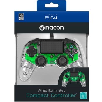 Nacon PS4 - Wired Illuminated crystal green