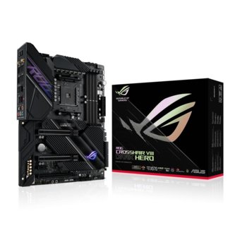 Дънна платка Asus ROG CROSSHAIR VIII Dark Hero, X570, AM4, DDR4, PCI-E 4.0, (CF&SLI), 8x SATA 6Gb/s, 3x M.2, USB 3.2 Gen 2, Wi-Fi, Bluetooth, ATX | JAR Computers Asus ROG CROSSHAIR VIII Dark Hero