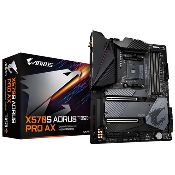 Дънна платка Gigabyte X570S AORUS Pro AX, X570S, AM4, DDR4, PCI-E 4.0, (HDMI)(CF), 6x SATA 6Gb/s, 3x M.2, 1x USB 3.2 Gen 2, ATX | JAR Computers Gigabyte X570S AORUS Pro AX