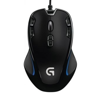 Мишка Logitech G300S, оптична (2500 dpi), USB, черна, 9 програмируеми бутонa, LED подсветка, за лява или дясна ръка | JAR Computers Logitech G300s Optical Gaming Mouse 910-004345