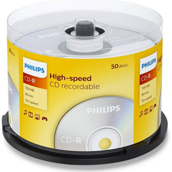 Оптичен носител CD-R, 700MB, Philips 0015, 52x, 50бр. | JAR Computers Philips CD-R 700Mb. 50 бр 0015