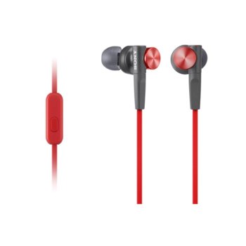 Слушалки Sony MDR-XB50AP, тип "тапи", микрофон, червени image