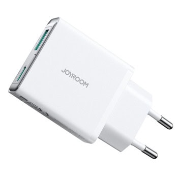 joyroom super slim dual port 20w бял