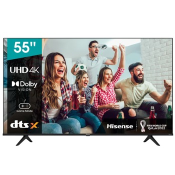 Телевизор Hisense 55A6G, 55" (139.7 cm), 4K/UHD LED Smart TV, HDR, DVB-T2/C/S2, Wi-Fi, LAN, Bluetooth, 4x HDMI, 2x USB image