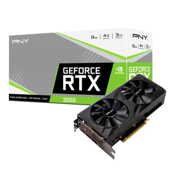 Видео карта Nvidia GF RTX 3050, 8GB, PNY Verto Dual Fan, PCI-E 4.0, GDDR6, 128-bit, DisplayPort, HDMI, LHR | JAR Computers PNY GeForce RTX 3050 Verto DualFan 8GB GDDR6 (LHR)