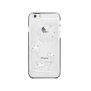 Калъф за Apple iPhone 6/6S Plus, страничен протектор с гръб, поликарбонатов, Comma Brightness Case, с кристасли Сваровски, сребрист | JAR Computers Comma Crystal Flora Case iPhone 6(S) + CCF6P-SL
