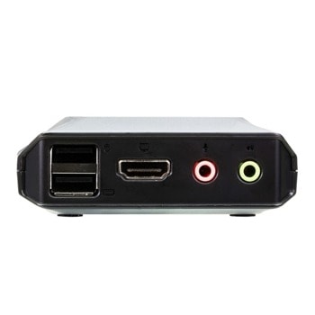 KVM суич Aten CS22H, от 2x USB 2.0 (ж), 1x HDMI(ж), 1x Mic, 1x 3.5 mm jack към 2x USB 2.0 (м), 2x HDMI(м), 2x Mic, 2x 3.5 mm jack (м) | JAR Computers Aten CS22H