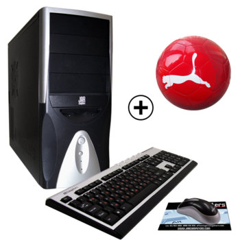 Настолен компютър PC "Мондиал" +подарък футболна топка PUMA, дву-ядрен Intel® Pentium® E5400 2.7GHz, 4GB RAM, 1000GB HDD, DVDRW, SB5.1, клавиатура и мишка, 2г. гаранция | JAR Computers PC "Мондиал" +подарък футболна топка PUMA