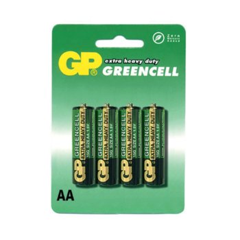 Батерии цинкови GP Greencell АА, 1.5V, 4 бр. | JAR Computers Батерии цинкови GP АА, 1.5V, 4 бр.