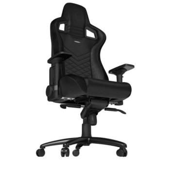 Геймърски стол noblechairs EPIC Black Edition, изкуствена кожа, алуминиева база, до 120 кг, черен image