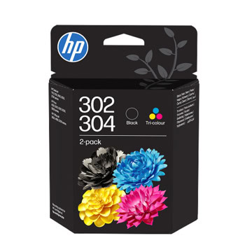 hp 302/304 tri-color/black ink cartridge 2-pack