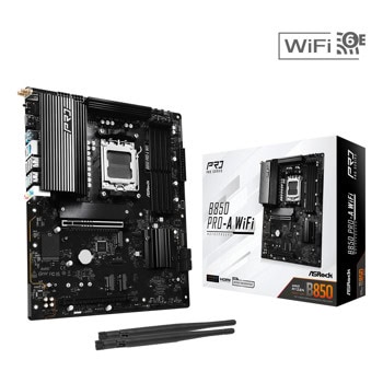 Дънна платка ASRock B850 PRO-A WIFI, B850, AM5, DDR5, PCI-E 5.0 (HDMI), 4x SATA 6Gb/s, 4x M.2 slots, 1x USB 3.2 Gen 2 Type-C, Bluetooth 5.2, Wi-Fi 6E, ATX | JAR Computers ASRock B850 PRO-A WIFI