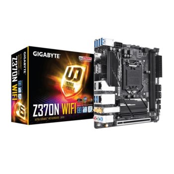 Дънна платка Gigabyte Z370N WIFI, Z370, LGA1151, DDR4, PCI-E(DP&HDMI), 4x SATA 6Gb/s, 6x USB 3.1 Gen1, 2x M.2 sockets, 1x USB Type C 3.1 Gen1, RGB Fusion подсветка, Mini-ITX | JAR Computers Gigabyte Z370N WIFI