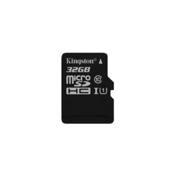 Карта памет 32GB microSDHC Kingston, UHS-I, скорост на четене 80МB/s, скорост на запис 10MB/s | JAR Computers Kingston SDCE/32GB