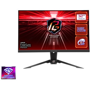 Монитор ASRock PG32QF2B, 31.5" (80.01cm), VA панел, 165Hz, QHD, 1ms, 550cd/m2, DisplayPort, HDMI, Wi-Fi | JAR Computers Монитор ASRock PG32QF2B