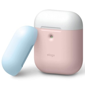 Защитен калъф Elago Airpods Duo Silicone Case, за Apple Airpods 2, силиконов, розов image