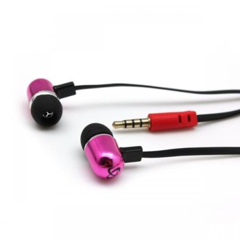 Слушалки SBOX EP-044P, микрофон, 3.5mm жак, 32 Ohm импеданс, 116 ± 3dB чувствителност, розови | JAR Computers SBOX EP-044P