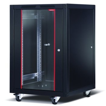 Комуникационен шкаф Formrack SLV-16U6080, 19", 16U, 600 x 800 x 942, свободностоящ, товароносимост 600кг, 4 отвора за вентилатори, черен | JAR Computers Formrack SLV-16U6080
