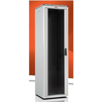 Комуникационен шкаф Lande LN-FS16U6060-LG, 19", 16U, 600 x 600 мм, стъклена врата, сив | JAR Computers Lande LN-FS16U6060-LG
