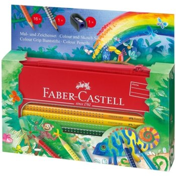 Цветен молив Faber-Castell Grip 16 цвята