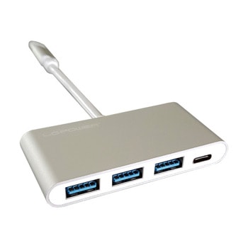 USB хъб LC-Power LC-HUB-C-PD-2, 3x USB 3.0, 1x USB Type C, сребрист | JAR Computers LC-Power LC-HUB-C-PD-2