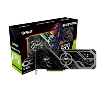 Видео карта Nvidia GeForce RTX 3070, 8GB, Palit GamingPro OC, PCI-E 4.0, GDDR6, 256-bit, DisplayPort, HDMI image