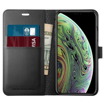 Spigen Wallet S Case iPhone XS/ X (черен)