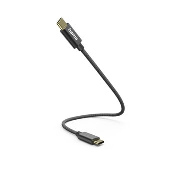 Кабел Hama 201604, от USB C(м) към USB C(м), 0.2m, черен | JAR Computers Hama 201604