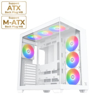Кутия Xigmatek Aqua V Air Arctic, ATX/microATX/Mini-ITX, 2x USB 3.0, с прозорец, бяла, без захранване | JAR Computers Xigmatek Aqua V Air Arctic