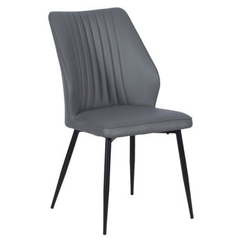 Трапезен стол Carmen LAREDO Y, до 100kg., еко кожа, прахово боядисана метална база, тъмносив | JAR Computers Carmen LAREDO Y еко кожа - тъмносив