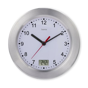Часовник HAMA-185889 "Mauritius", за баня, стенен с термометър | JAR Computers Часовник HAMA-185889