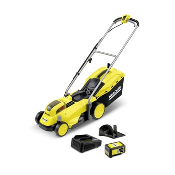 Акумулаторната косачка за трева Karcher LMO 18-33 Battery Set, 33 см. широчина на косене, 35-65 мм височина на косене, жълта | JAR Computers Karcher LMO 18-33 Battery Set